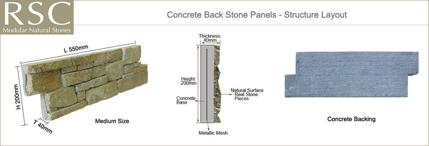 stone panel | cement backing